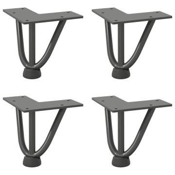 Hairpin Table Legs 4 pcs Anthracite 10 cm Solid Steel | HipoMarket