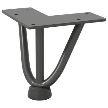 Hairpin Table Legs 4 pcs Anthracite 10 cm Solid Steel | HipoMarket