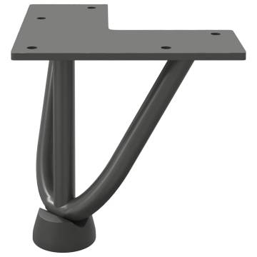 Hairpin Table Legs 4 pcs Anthracite 10 cm Solid Steel | HipoMarket