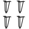 Hairpin Table Legs 4 pcs Black 20 cm Solid Steel - Hipomarket