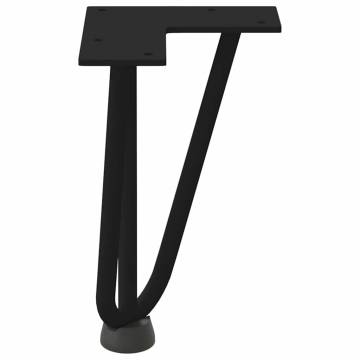 Hairpin Table Legs 4 pcs Black 20 cm Solid Steel - Hipomarket