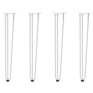 Hairpin Table Legs 4 pcs White Solid Steel 72 cm | HipoMarket UK