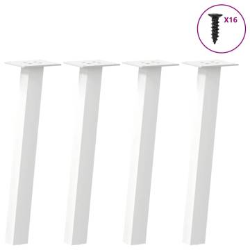 Stylish White Coffee Table Legs - 30 cm Steel Set of 4