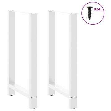 White Coffee Table Legs - 2 pcs Steel 60x(100-101) cm