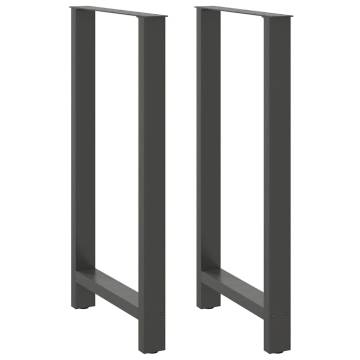 Stylish Anthracite Coffee Table Legs - 60x(110-111) cm Steel