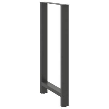 Stylish Anthracite Coffee Table Legs - 60x(110-111) cm Steel