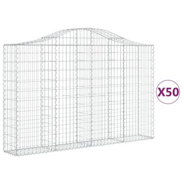 Arched Gabion Baskets - 50 pcs Galvanised Iron | Hipomarket UK