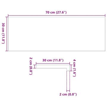 Oak Stair Treads 2 pcs | Untreated Solid Wood 70x30x2 cm