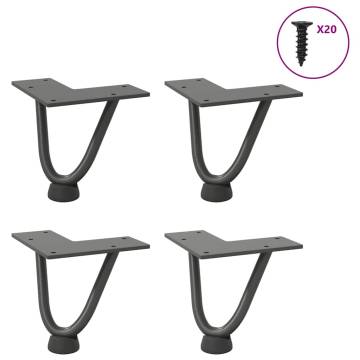 Hairpin Table Legs 4 pcs Anthracite 10 cm Solid Steel