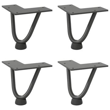 Hairpin Table Legs 4 pcs Anthracite 10 cm Solid Steel