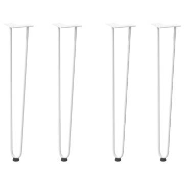 Hairpin Table Legs 72 cm - Set of 4 White Solid Steel