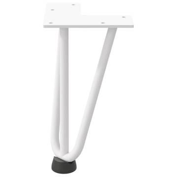 Hairpin Table Legs 4 pcs White 20 cm Solid Steel | HipoMarket