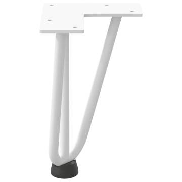 Hairpin Table Legs 4 pcs White 20 cm Solid Steel | HipoMarket