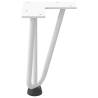 Hairpin Table Legs 4 pcs White 20 cm Solid Steel | HipoMarket