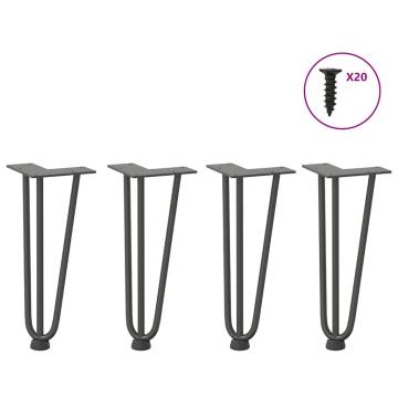 Hairpin Table Legs 4 pcs Anthracite 30 cm Solid Steel | HipoMarket