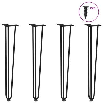 Durable Hairpin Table Legs - Black 72 cm Solid Steel (4 pcs)