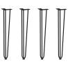 Durable Hairpin Table Legs - Black 72 cm Solid Steel (4 pcs)