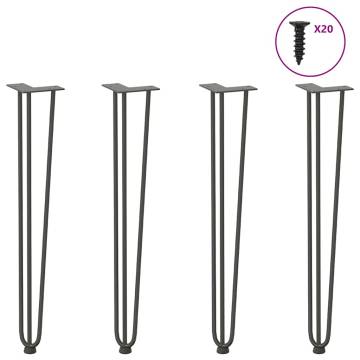 4 pcs Hairpin Table Legs - Anthracite 72 cm - Solid Steel