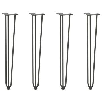 4 pcs Hairpin Table Legs - Anthracite 72 cm - Solid Steel