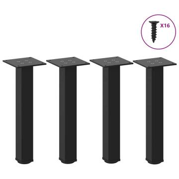 Coffee Table Legs 4 pcs Black - Stylish Steel Support