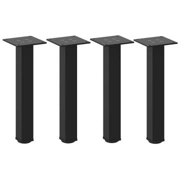 Coffee Table Legs 4 pcs Black - Stylish Steel Support