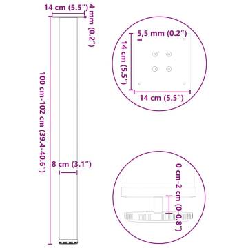 Anthracite Coffee Table Legs - 4 pcs Steel | Hipomarket