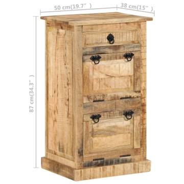 4-Layer Mango Wood Shoe Cabinet with Drawer | Hipomarket UK