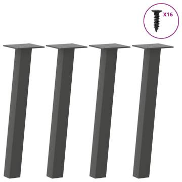 Stylish 30 cm Anthracite Coffee Table Legs - 4 pcs Steel