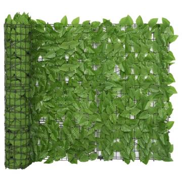 Balcony Screen with Green Leaves - 300x100 cm | Hipomarket