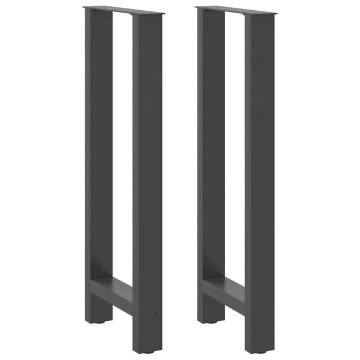 Coffee Table Legs Anthracite - 2 pcs Steel 40x(100-101) cm