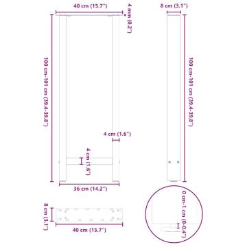 Coffee Table Legs Anthracite - 2 pcs Steel 40x(100-101) cm