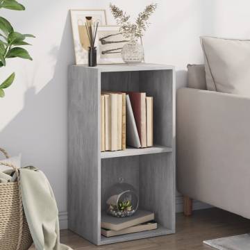 2-Tier Book Cabinet Concrete Grey | Stylish Storage Solution