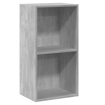 2-Tier Book Cabinet Concrete Grey | Stylish Storage Solution