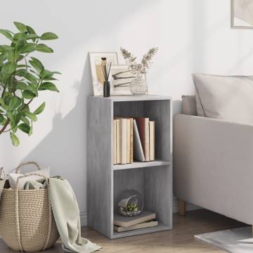 2-Tier Book Cabinet Concrete Grey | Stylish Storage Solution