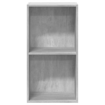 2-Tier Book Cabinet Concrete Grey | Stylish Storage Solution