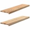 Stair Treads 2 pcs Solid Oak - Untreated 100x25x2 cm