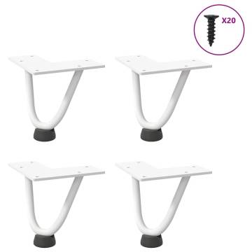 Hairpin Table Legs 4 pcs White 10 cm Solid Steel | Hipo Market