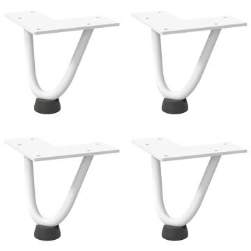 Hairpin Table Legs 4 pcs White 10 cm Solid Steel | Hipo Market