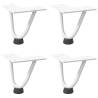 Hairpin Table Legs 4 pcs White 10 cm Solid Steel | Hipo Market