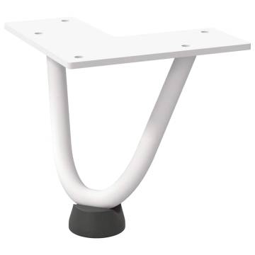 Hairpin Table Legs 4 pcs White 10 cm Solid Steel | Hipo Market