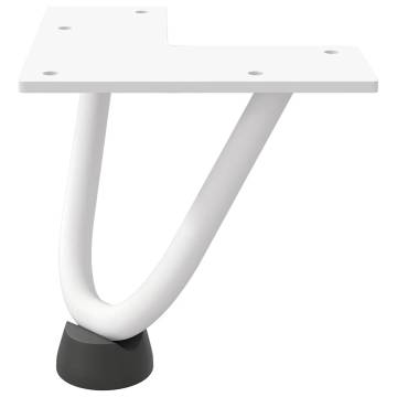 Hairpin Table Legs 4 pcs White 10 cm Solid Steel | Hipo Market