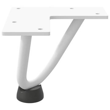 Hairpin Table Legs 4 pcs White 10 cm Solid Steel | Hipo Market