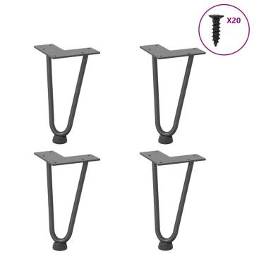 Hairpin Table Legs 4 pcs Anthracite 20 cm Solid Steel | Hipo Market