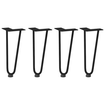 Hairpin Table Legs 4 pcs Black 30 cm Solid Steel | Hipo Market