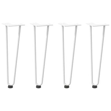 Hairpin Table Legs 4 pcs White 42 cm Solid Steel | HipoMarket