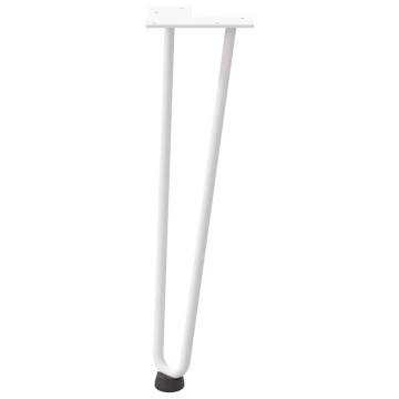 Hairpin Table Legs 4 pcs White 42 cm Solid Steel | HipoMarket