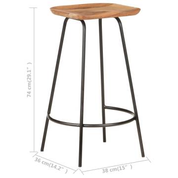 Stylish Bar Stools Set of 4 - Solid Acacia Wood