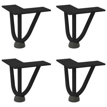 Hairpin Table Legs 4 pcs Black 10 cm Solid Steel | Hipo Market