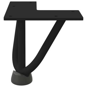 Hairpin Table Legs 4 pcs Black 10 cm Solid Steel | Hipo Market