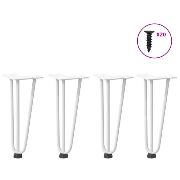 Hairpin Table Legs 4 pcs White 30 cm Solid Steel | HipoMarket